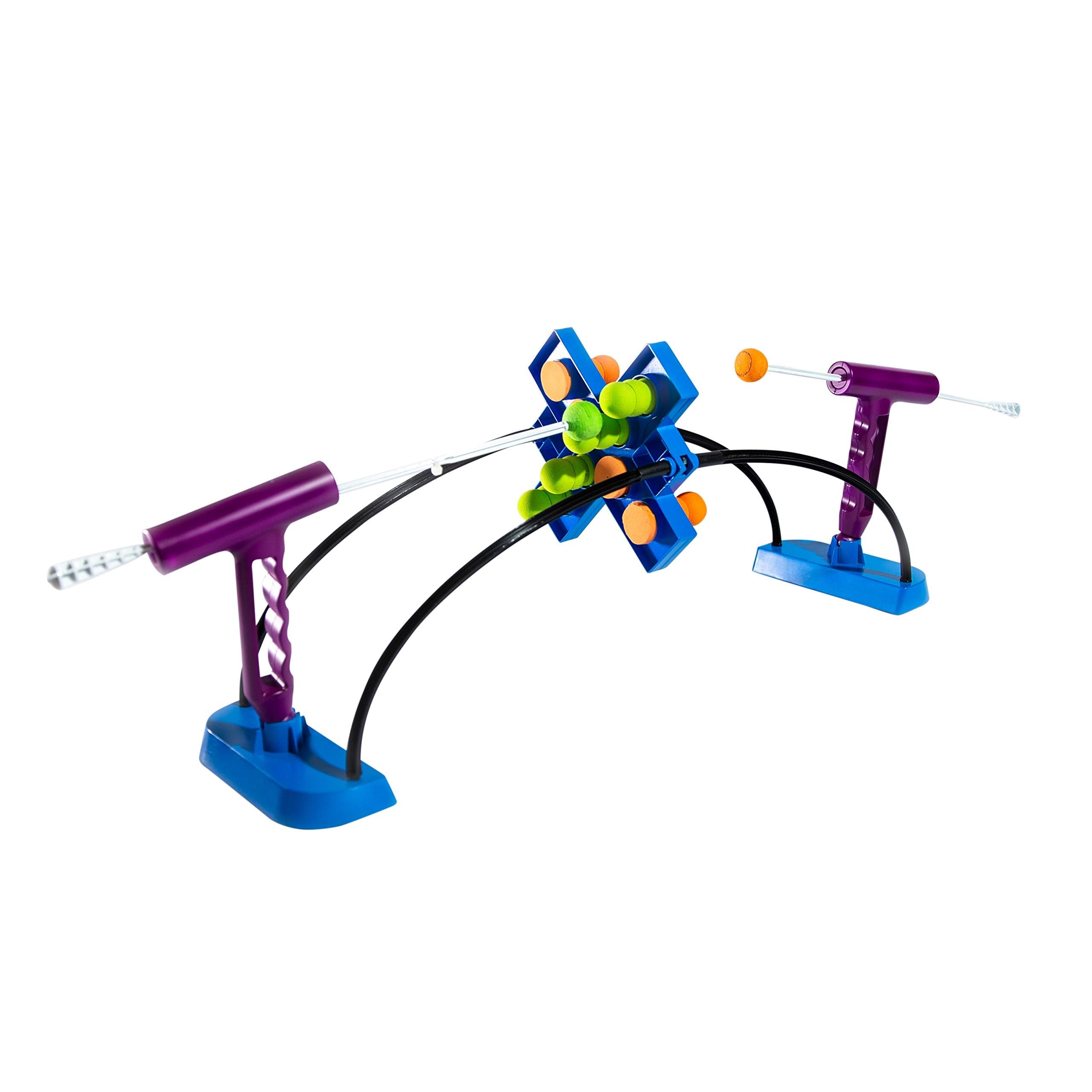 Far Out Toys Blast Out 4 Game, High-Intensity, Hand-Eye Coordination Action Game, Pop Pegs Out with Spring-Loaded Blaster Before Your Opponent, Play Offense and Defense, for Ages 8+