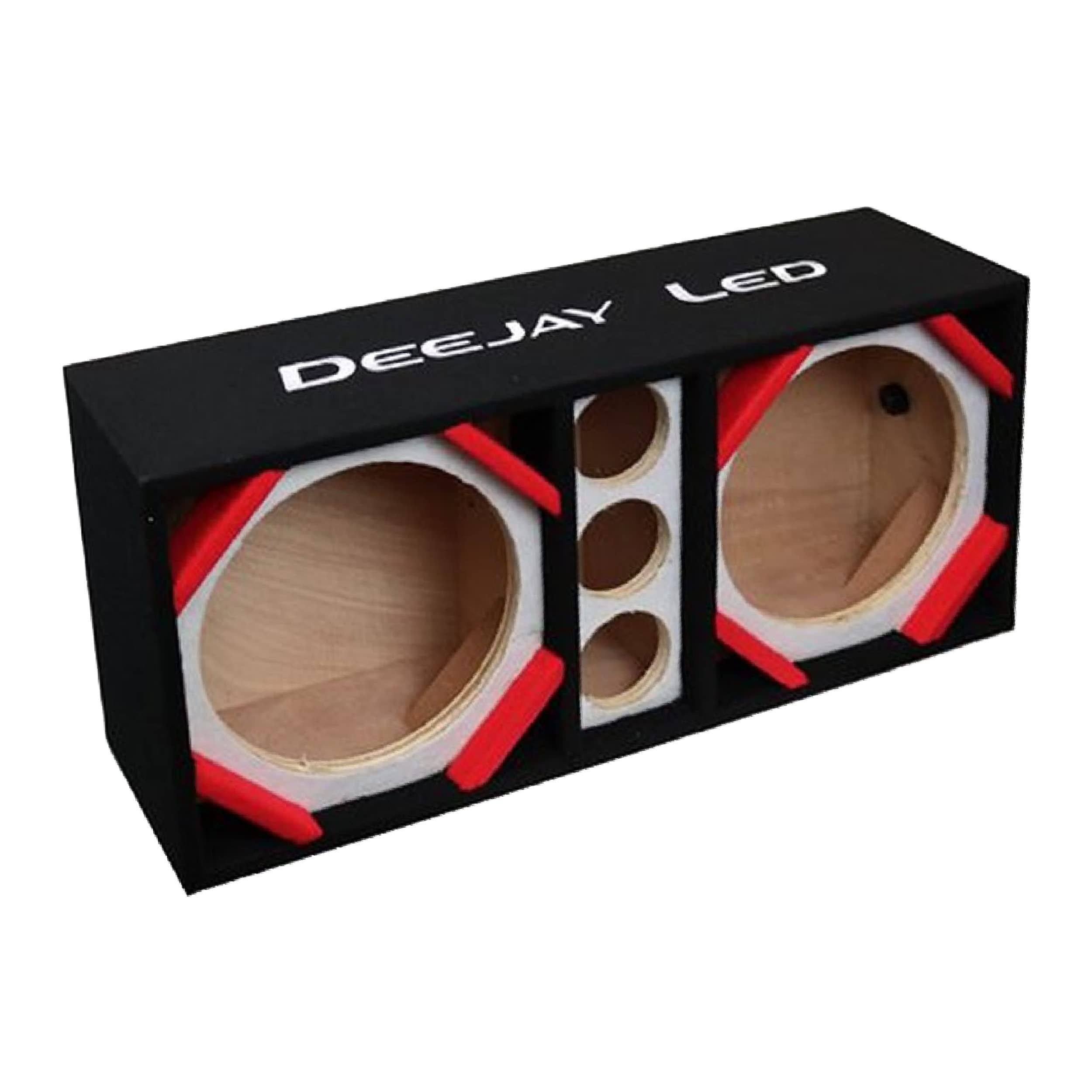 DEEJAY LED Two 12-in Woofers Plus Three Tweeters White Empty Chuchera Speaker Enclosure - D12T3WHITE