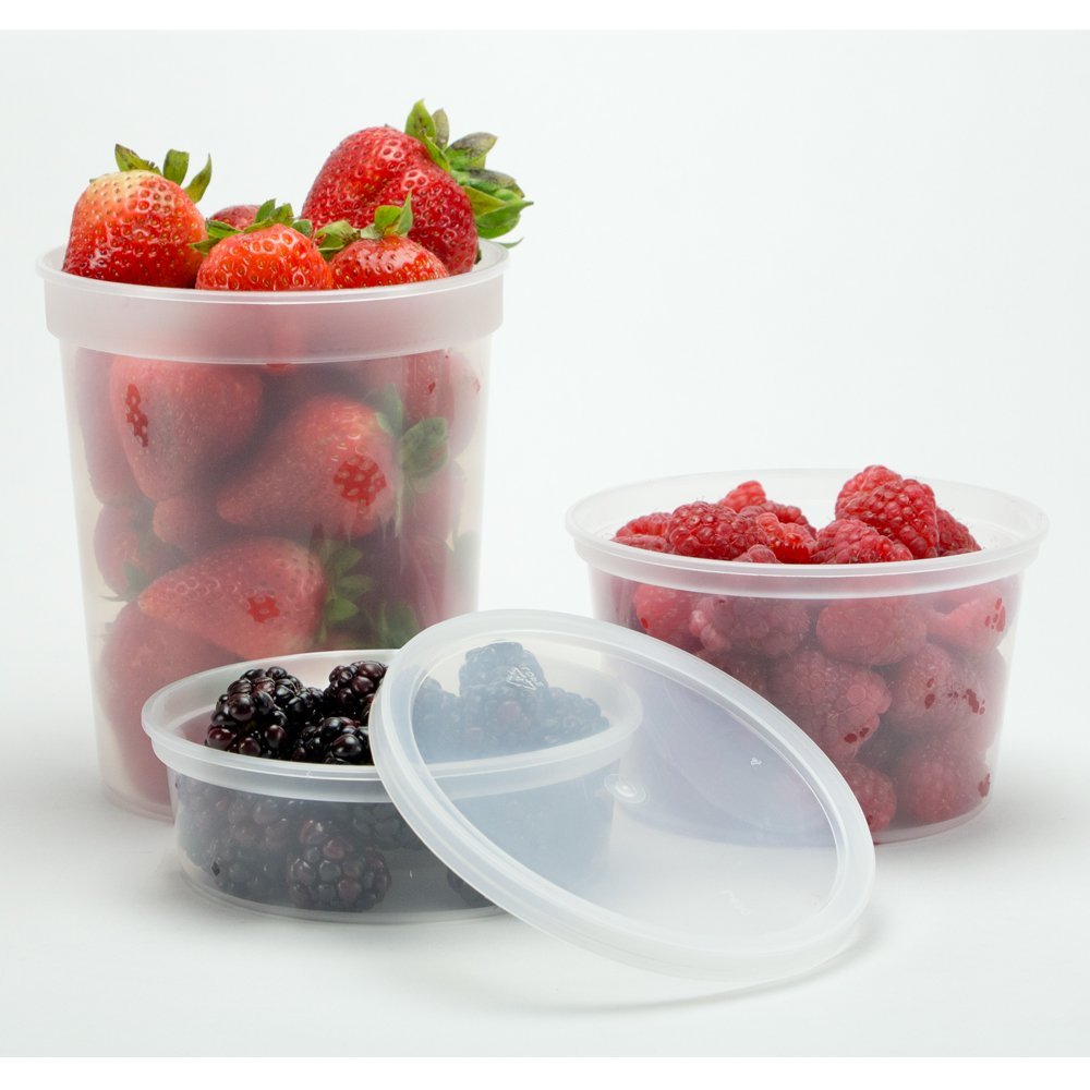 Nicole Home Collection Deli Food Storage Containers with Lids, 8-Ounce, 40-Pack, Leak Proof, Airtight, Microwave & Dishwasher Safe, Stackable, Reusable, And BPA Free