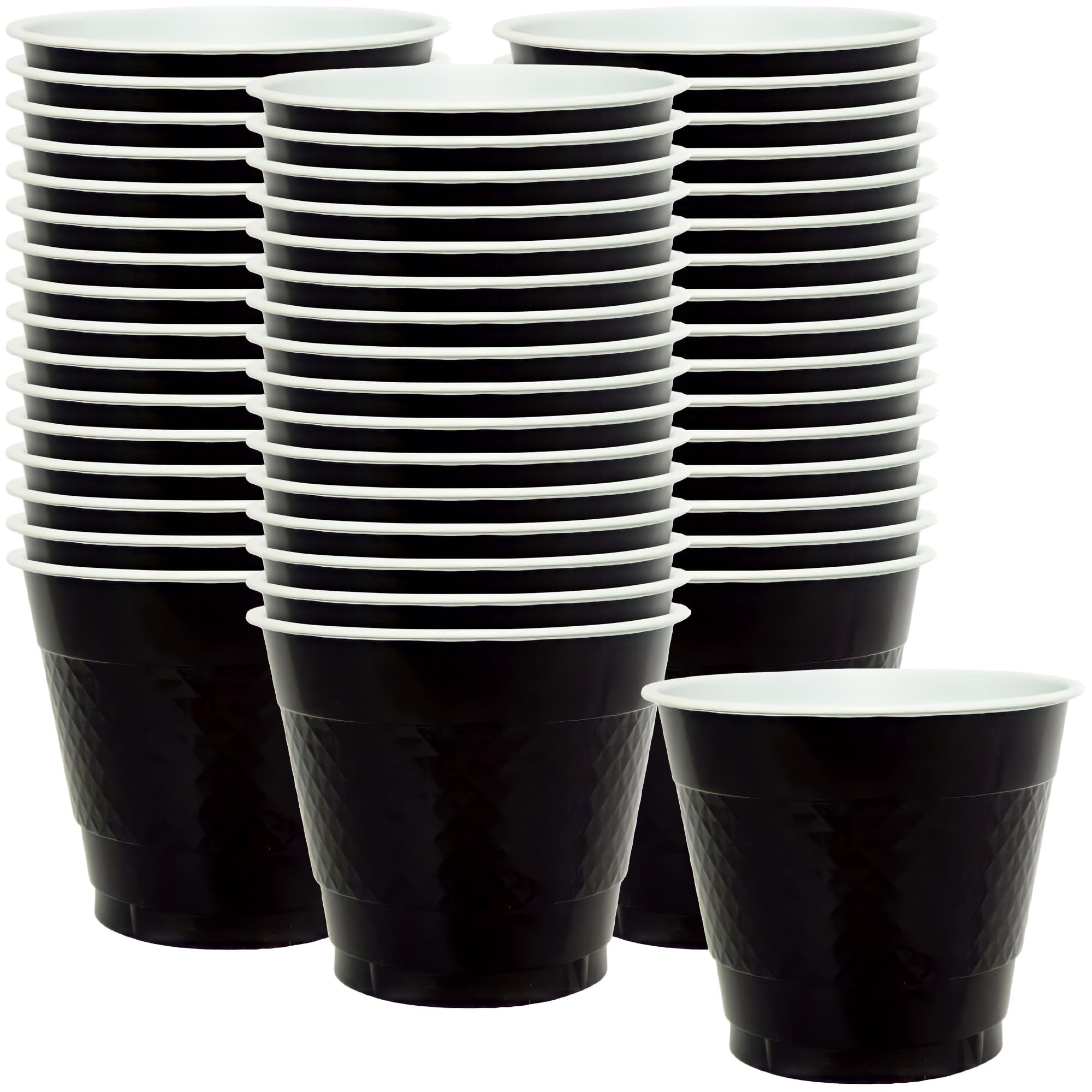 DOCLOGE Plastic Cups-9oz | Black | Pack of 50 Cup, 50 Count (Pack of 1)