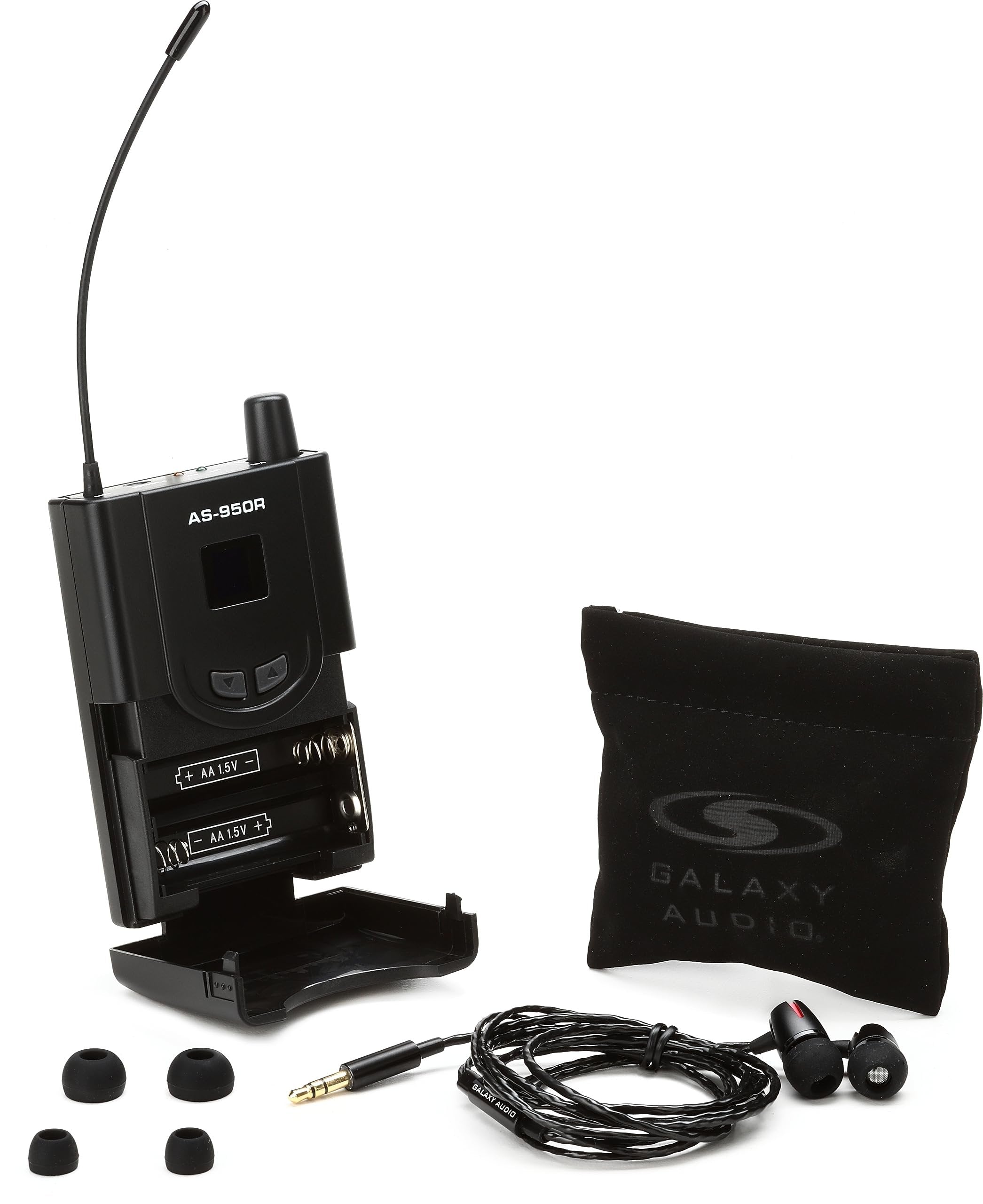 Galaxy Audio AS-950R Wireless in-Ear Monitor Receiver (470-494 MHz),Black