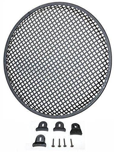 Durable 15-in Diameter Steel Monster Mesh Grill For 15-in Woofers With Hardware Steel Waffle Mesh Rubber Edge Includes Four Slip Resistant Plastic Grill Clamps And Appropriate Screws DEEJAYLED TBH15GR