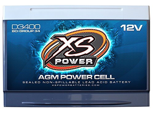 XS Power D3400 3300 Amp AGM Power Cell Car Audio Battery + Terminal Hardware