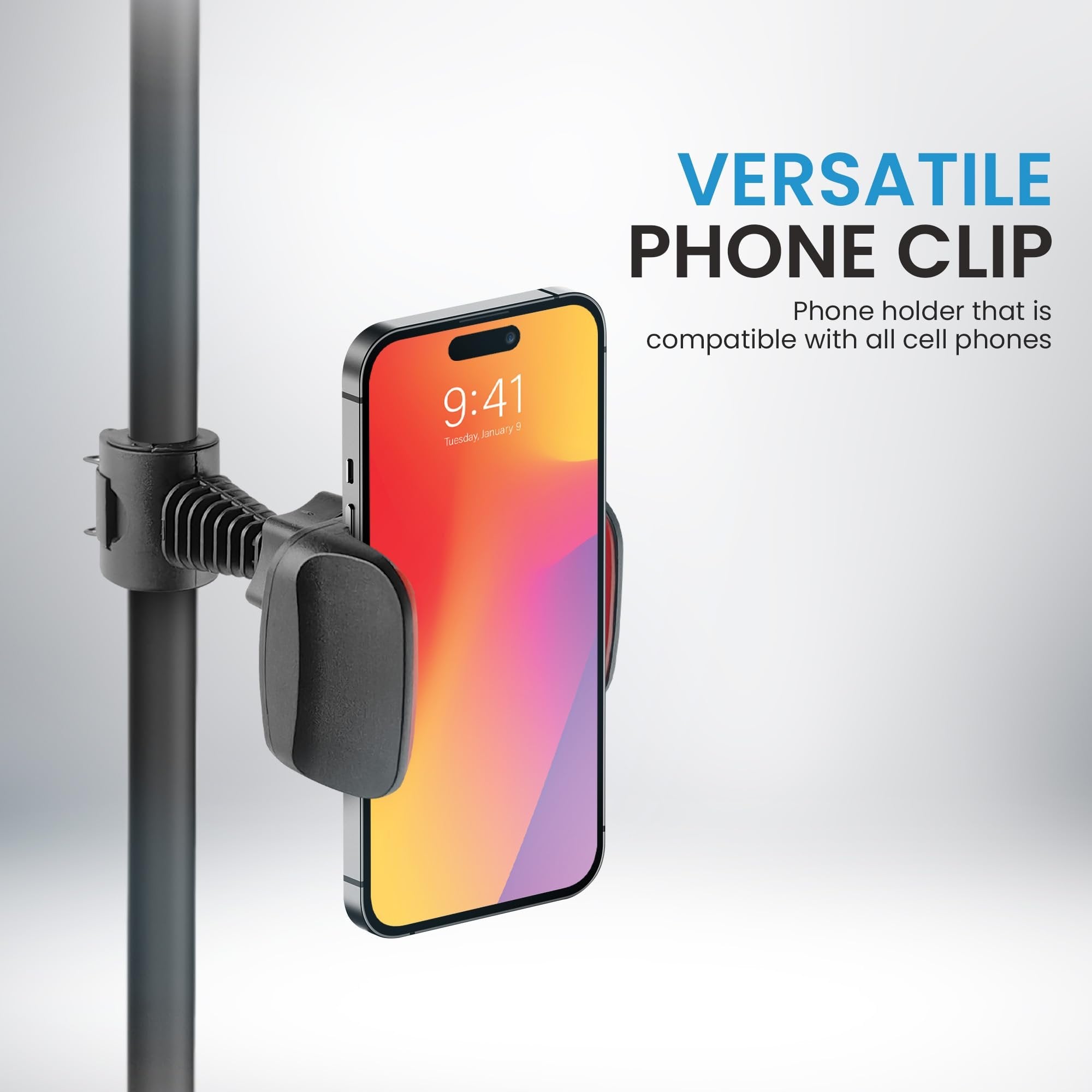 iDance LED Ring Light with Cell Phone Holder, 10", USB Powered with Bluetooth Remote Control and Foldable Adjustable Tripod Stand, Selfie, Makeup Ring Light with Universal iPad Mini Holder