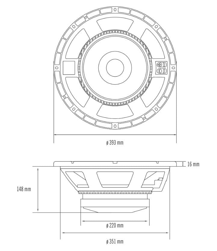 RCF LF15G401 15-inch Woofer 800 Watt Rms 1600 Watt Peak 4-inch Fiberglass Voice Coil Triple-Roll Surround Dual Spider Design 8 ohm Pro Audio Speaker