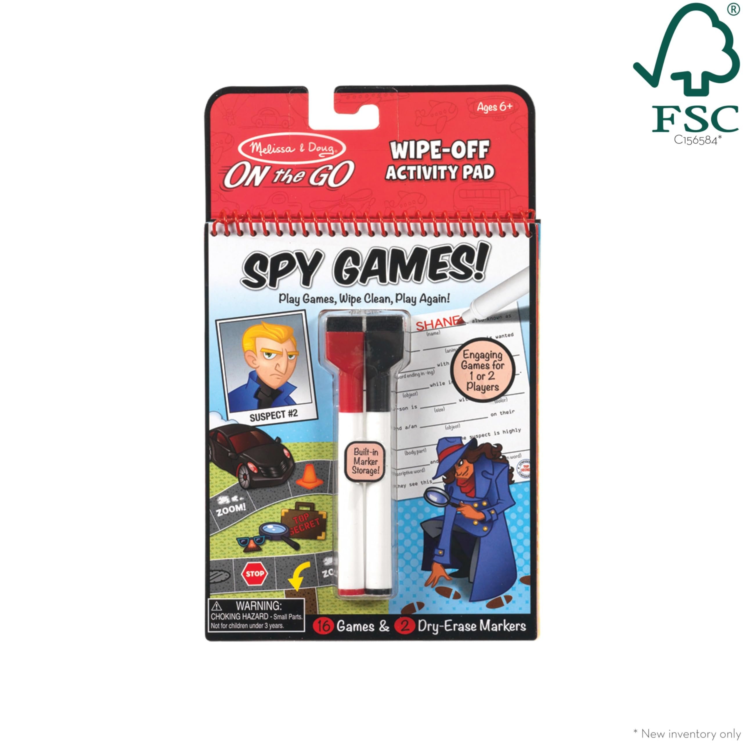 Melissa & Doug Wipe-Off Activity Pad - Spy