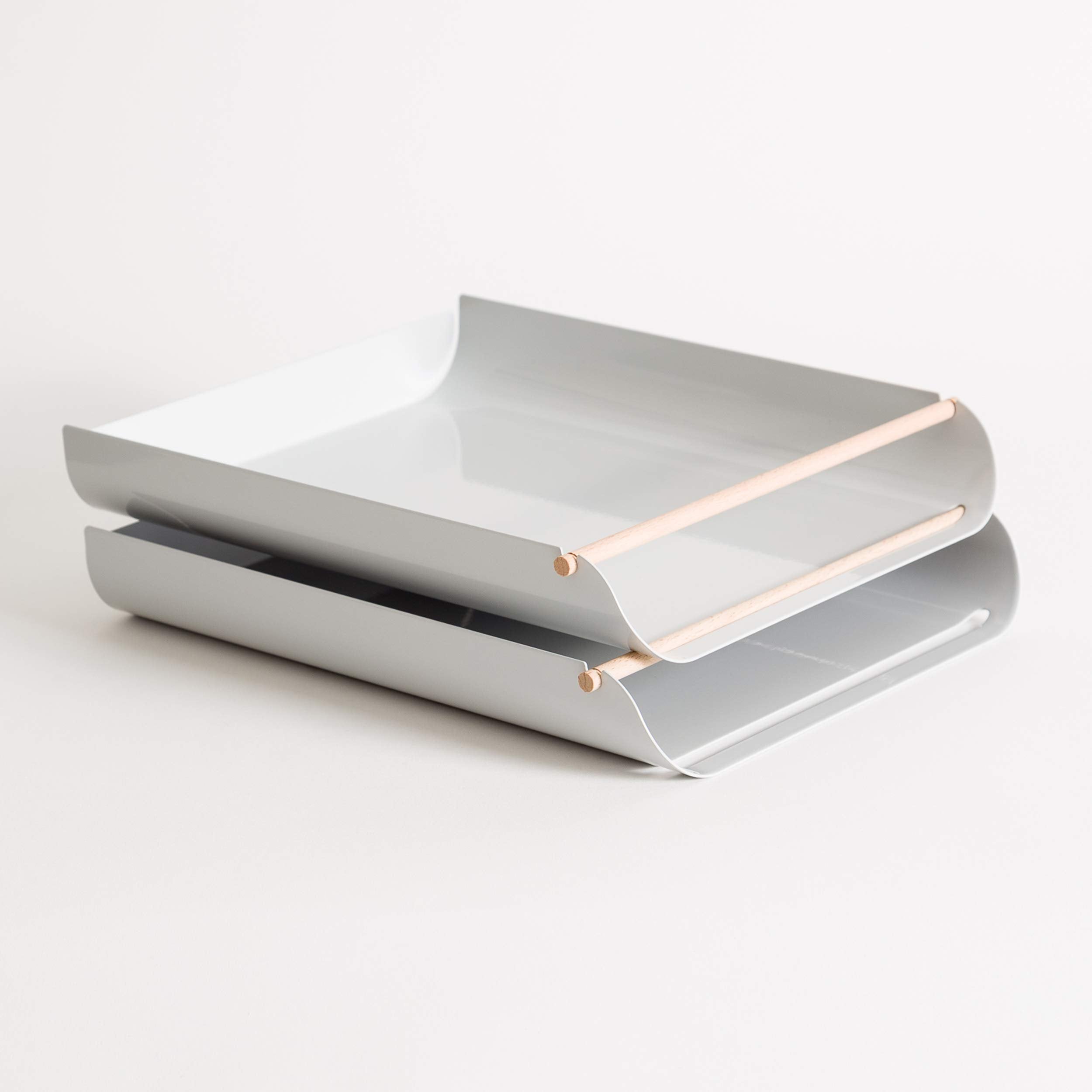 U Brands Metal Paper Tray, Letter Size, Desktop Accessory, Arc Collection, Grey, 3548A02-06