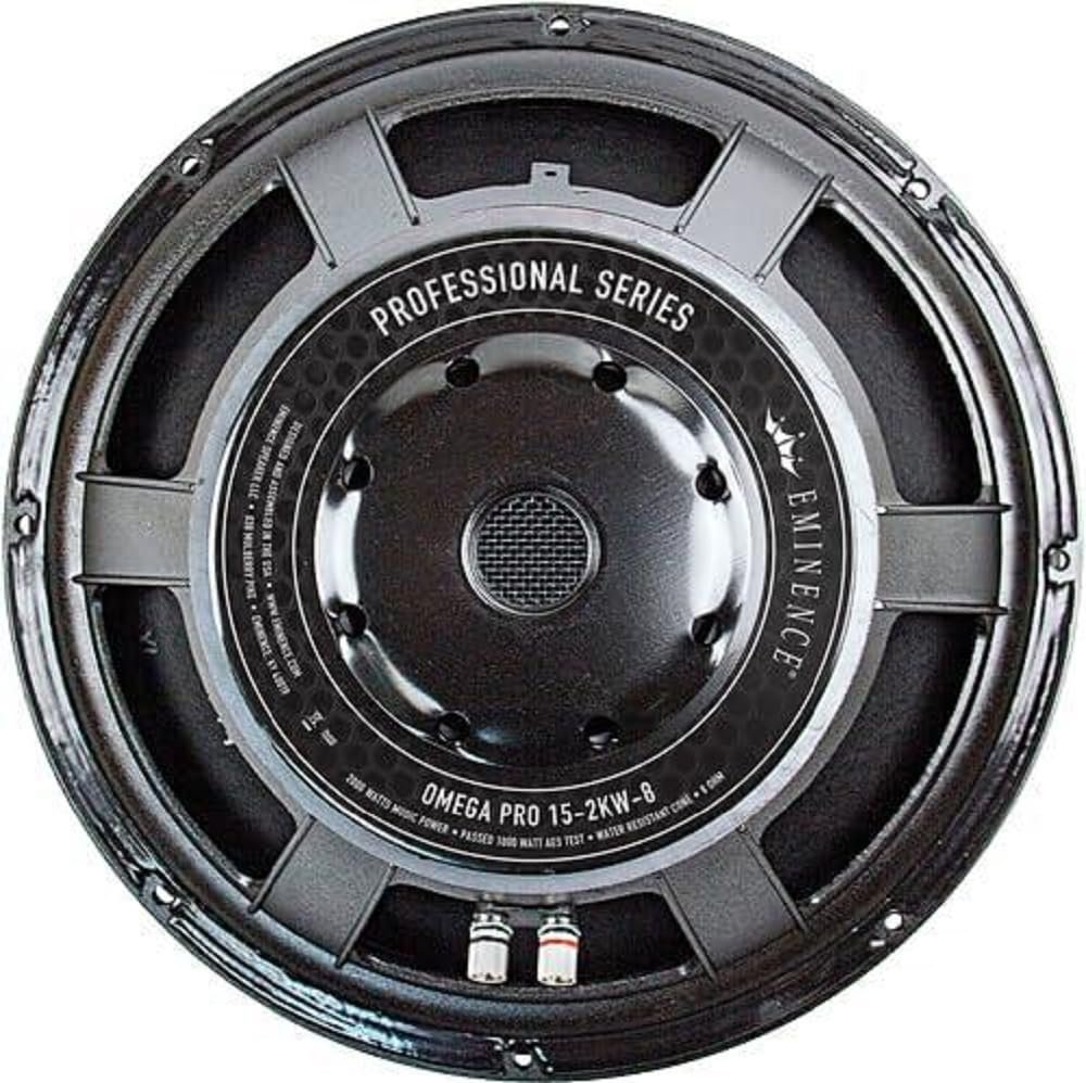 Eminence OMEGAPRO15-2KW-8 15-Inch Subwoofer Bass Speaker Pro Series Omega 2000 Watts Peak 1000 Wrms 8 Ohm 4-Inch Voice Coil Water Resistant Dust Cap