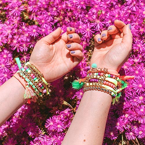 Make It Real: Neo-Brite Chains & Charms Kit - Create 10 Unique Cord & Tassel Charm Bracelets, 195 Pieces, Includes Play Tray,DIY Playful Charm & Jewelry Kit, Tweens & Girls, Arts & Crafts, Ages 8+