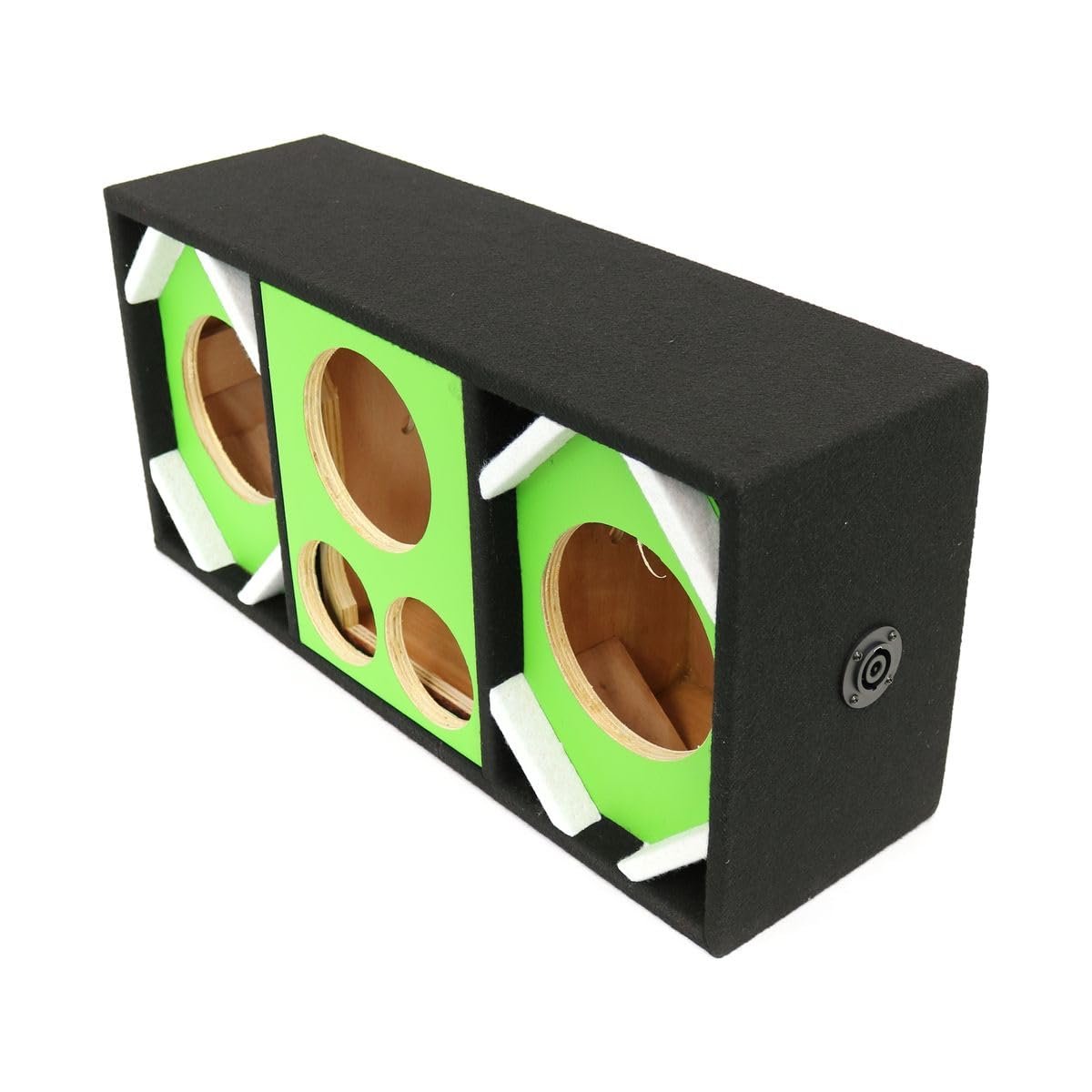 DEEJAY LED D6T2H1VYGREEN Two 6-in Woofers Plus Two Tweeters and One Horn Green Empty Chuchera Speaker Enclosure