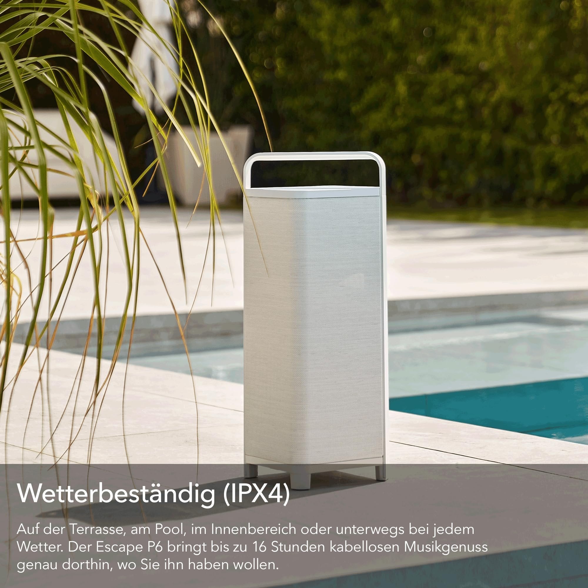 Escape P6AIRWHITE Portable Outdoor BT Speaker W Streaming Hi-Res Multi-Room Audio Streaming Audiophile Speakers Equipped with 6.5-inch Subwoofer - White