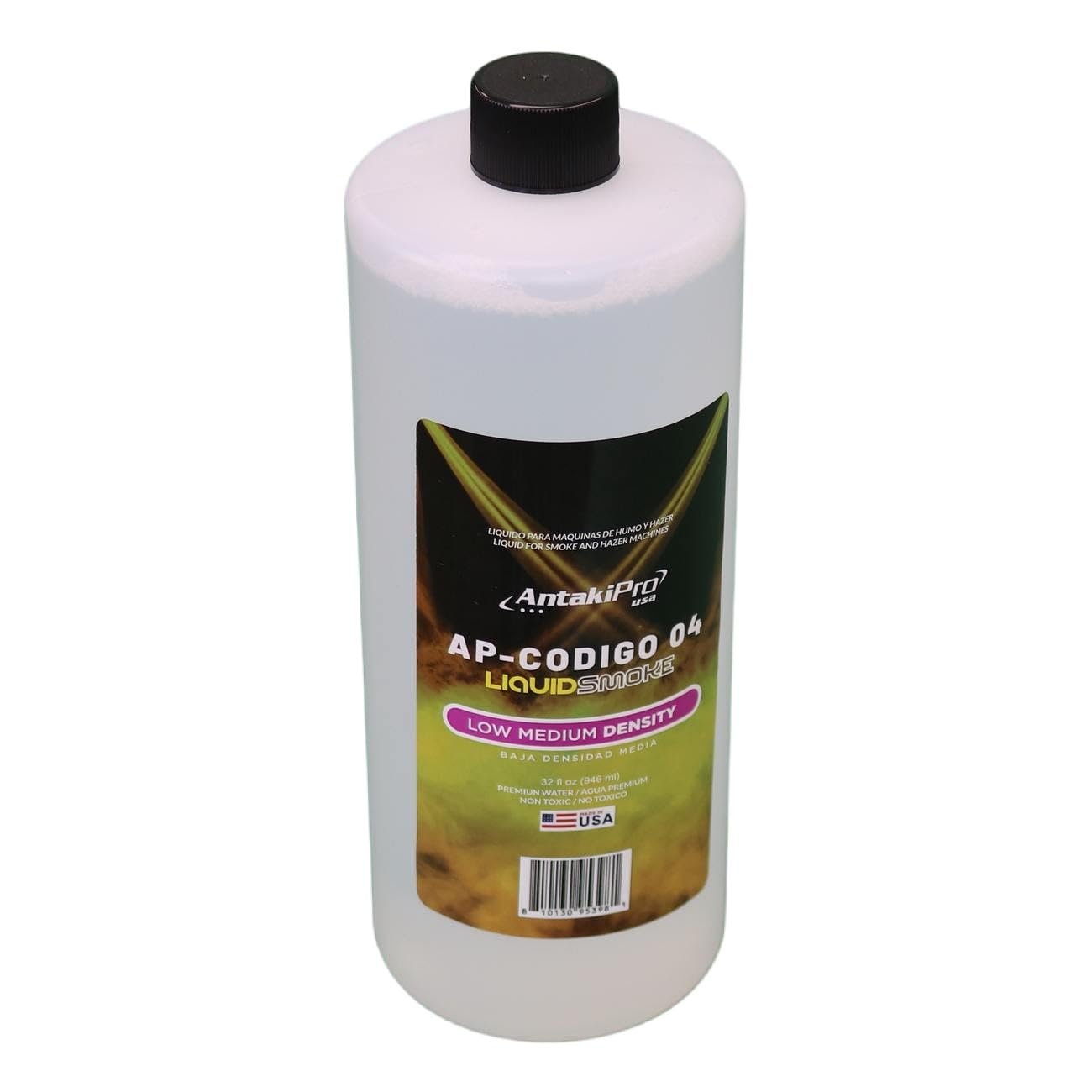 ANTAKIPRO AP-CODIGO4 Medium Density Fog Juice Liquidsmoke Non-Toxic Odorless Water-Based Fog Machine Fluid for All Standard Fog Machines - 1 Quart