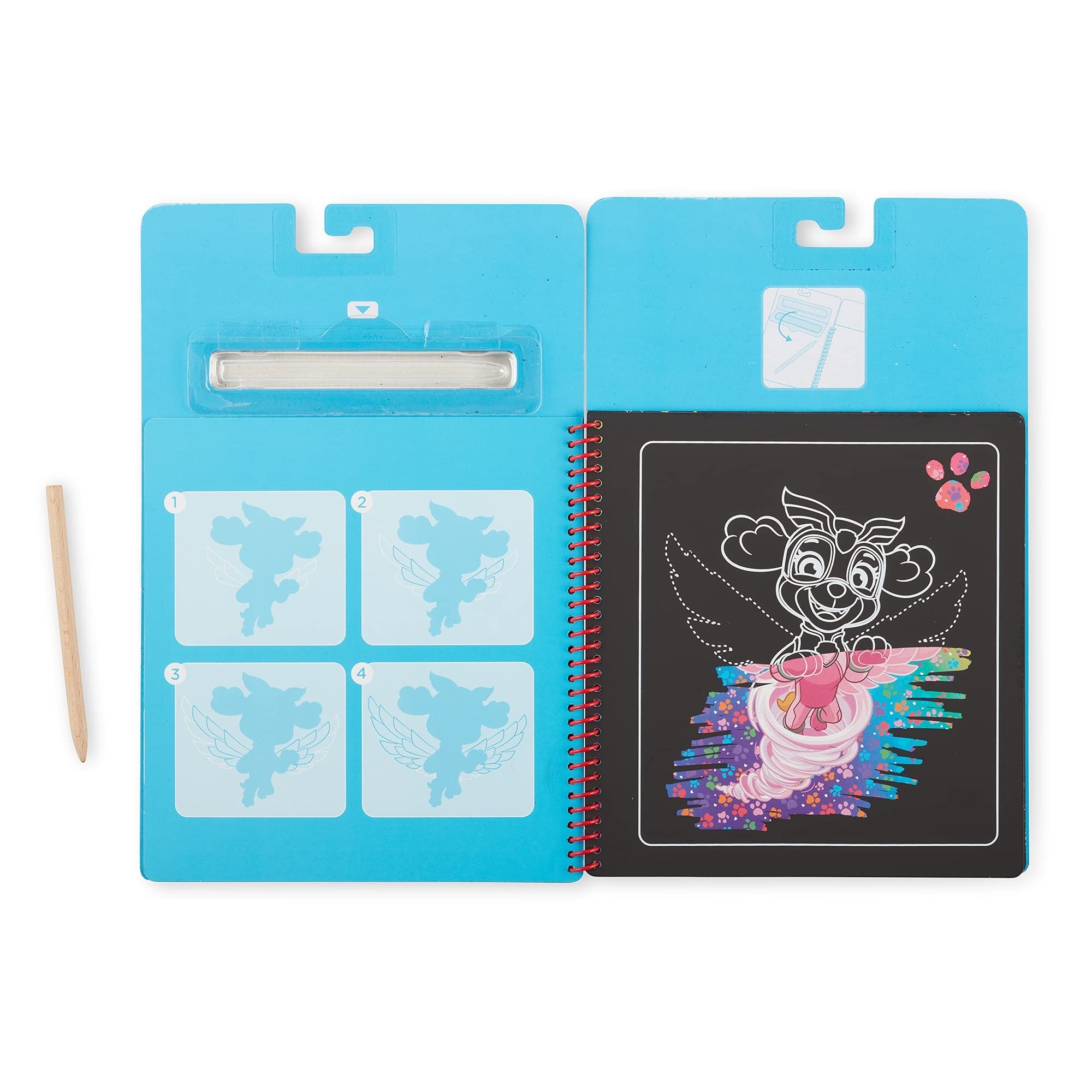 Melissa & Doug PAW Patrol Scratch Art Pad - Skye Colour Reveal Travel Activity Pad