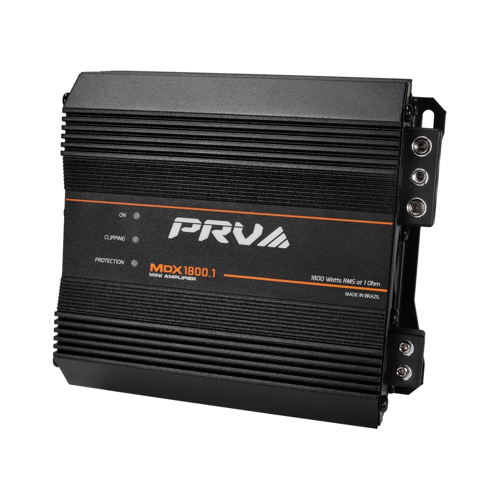 PRV Audio MDX1800.1 1 Ohm Mini Car Audio Amplifier 1 Channel 1800 Watts RMS Ultra Compact Full Range Monoblock Class D Amp for Powersports, Motorcycles, ATV, for High Power Loudspeaker Systems
