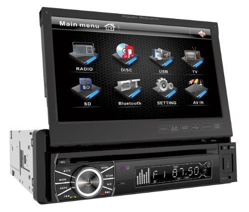 Power Acoustik PTID In-Dash DVD AM/FM Receiver with 7-Inch Flip-Out Touchscreen Monitor with USB/SD Input