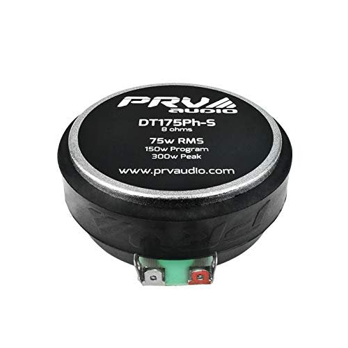 PRV AUDIO DT175Ph-S 1" Exit Screw-On Horn 75 Watts RMS 8 Ohms 1" VC Pro Audio 108dB Phenolic Compression Driver (Single)…