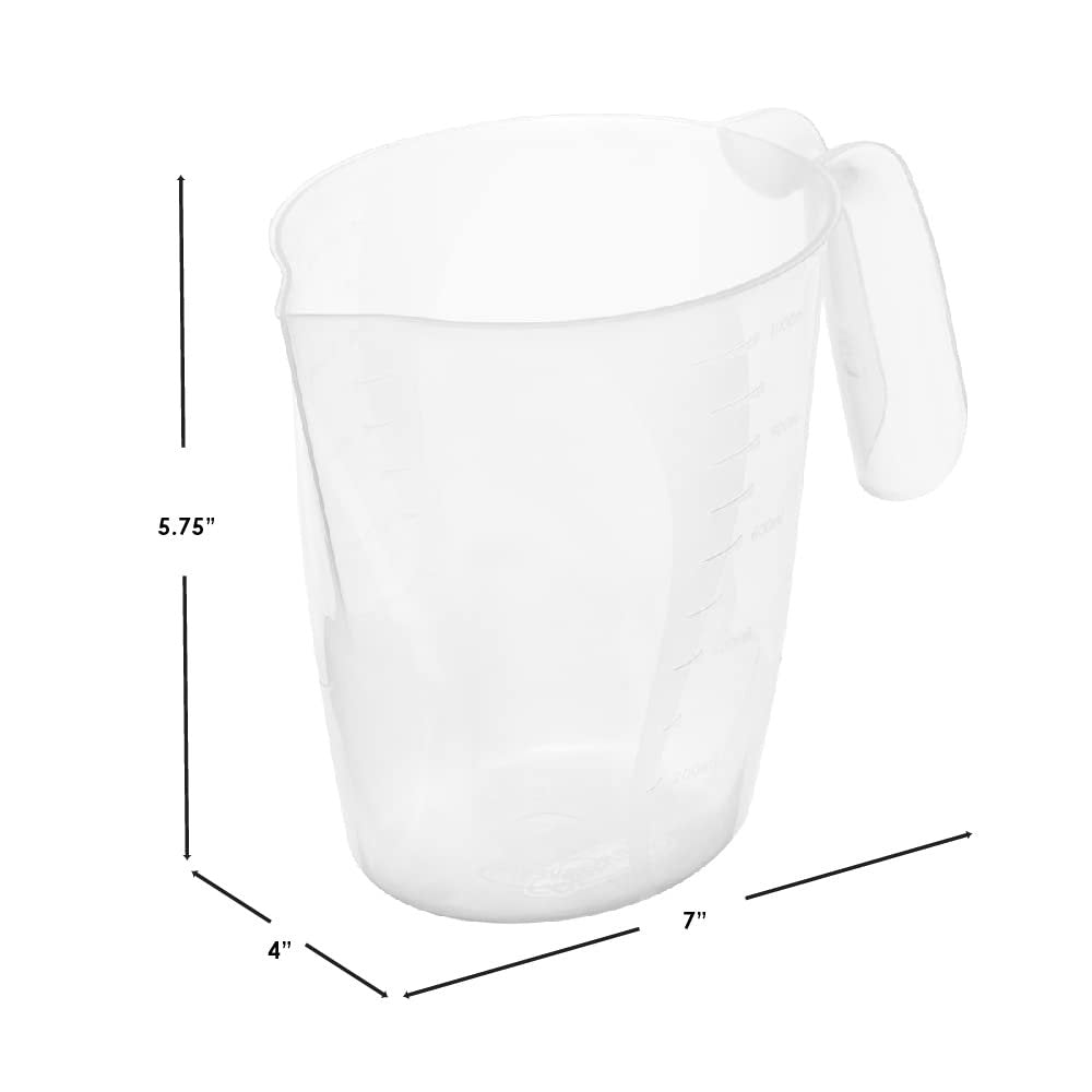 Home Basics 1000 ml Plastic Measuring Cup with Raised Measurement Markings, Clear | Balanced Handle | V-Shaped Spout | Easy to Read