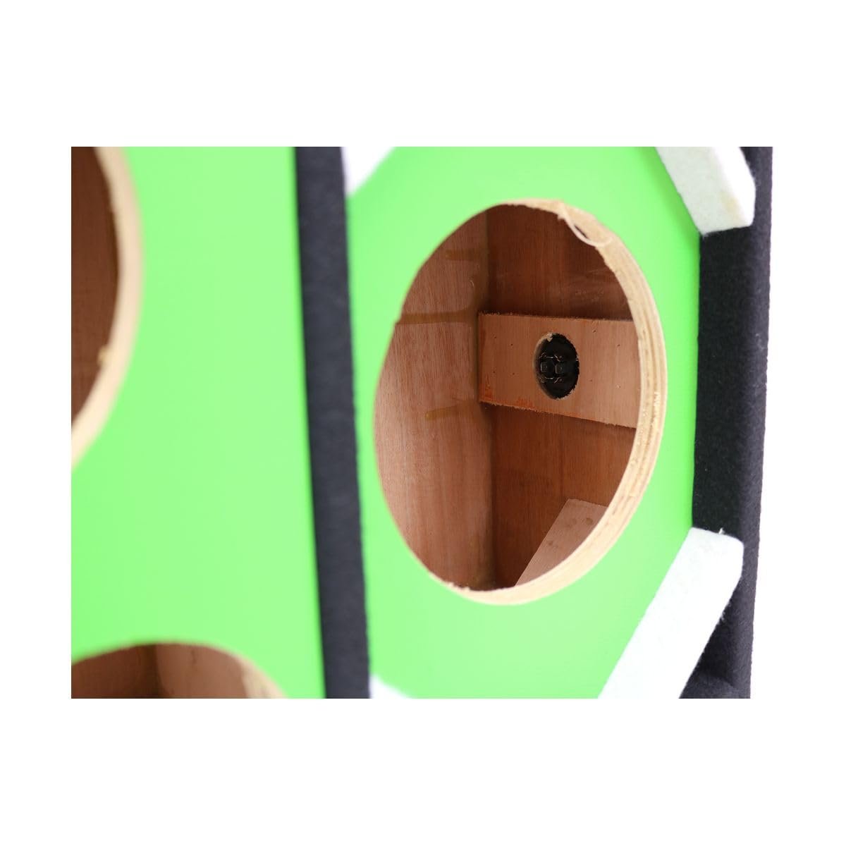 DEEJAY LED D6T2H1VYGREEN Two 6-in Woofers Plus Two Tweeters and One Horn Green Empty Chuchera Speaker Enclosure
