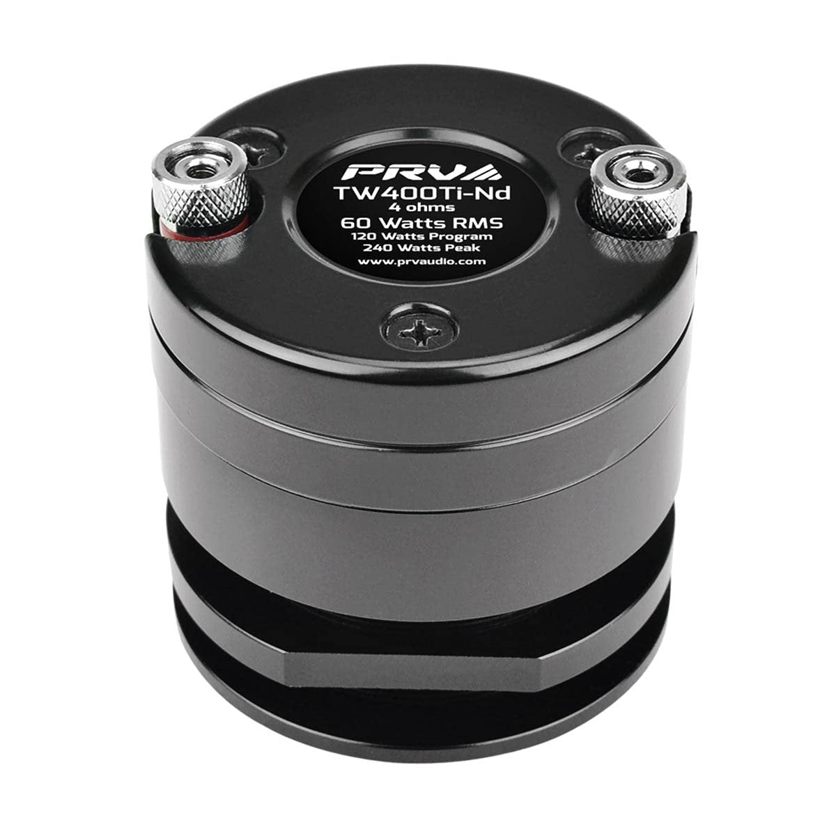 PRV AUDIO TW400Ti-Nd-4 Super Bullet Tweeter 120 Watts Max Power 4 Ohm Titanium Diaphragm 1 Inch Voice Coil 60 Watts RMS Neodymium Pro Audio High Frequency Driver (Single)