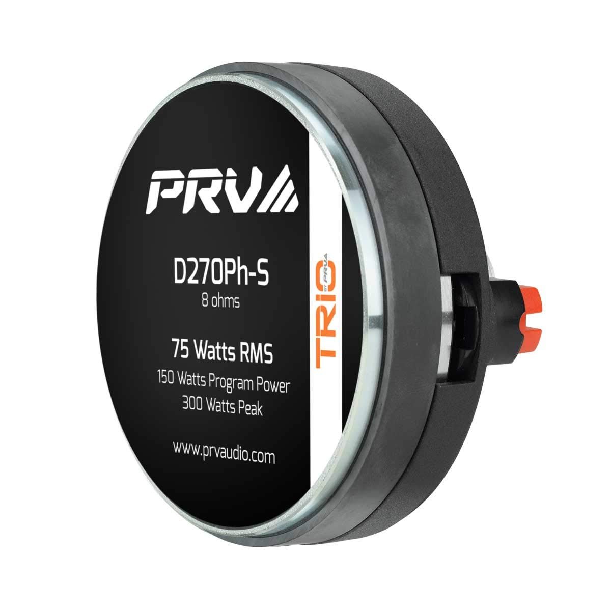 PRV AUDIO D270Ph Compression Driver 1" Exit Phenolic Driver for Vocal Reproduction, 2" Voice Coil 150 Watts 8 Ohms Improved Performance on New Compact Design (Single)