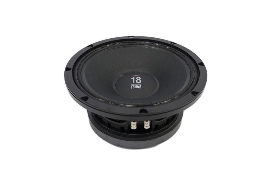 Eighteen Sound 18 10MB777-8 10-inch Mid Bass Woofer Midbass Driver 8 Ohms Weather Protected Cone and Plates for Outdoor Usage 75 mm Interleaved Sandwich Voice Coil
