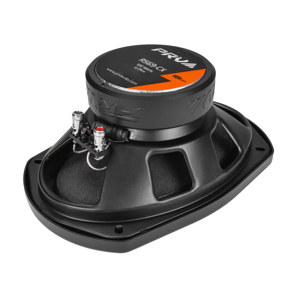 PRV AUDIO 6x9 Inch 2-Way Car Coaxial Speakers 200 Watts per Pair 4 Ohm RS69-CX, Premium Speaker Built-in Neodymium Tweeters with Grill Included - Great for Car Stereo Sound System (Pair)