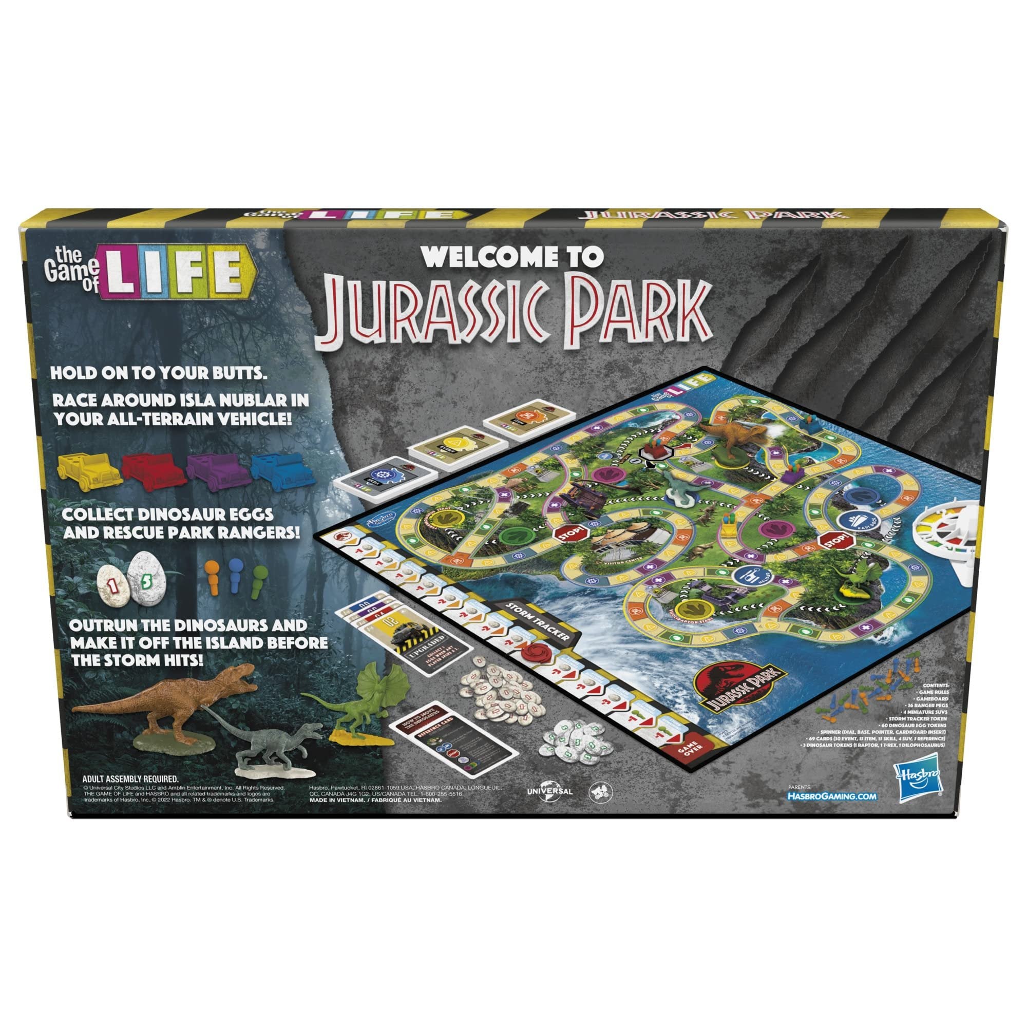 Hasbro Gaming The Game of Life Jurassic Park Edition, Family Board Game for Kids Ages 8 and Up, Inspired by The Original Hit Movie