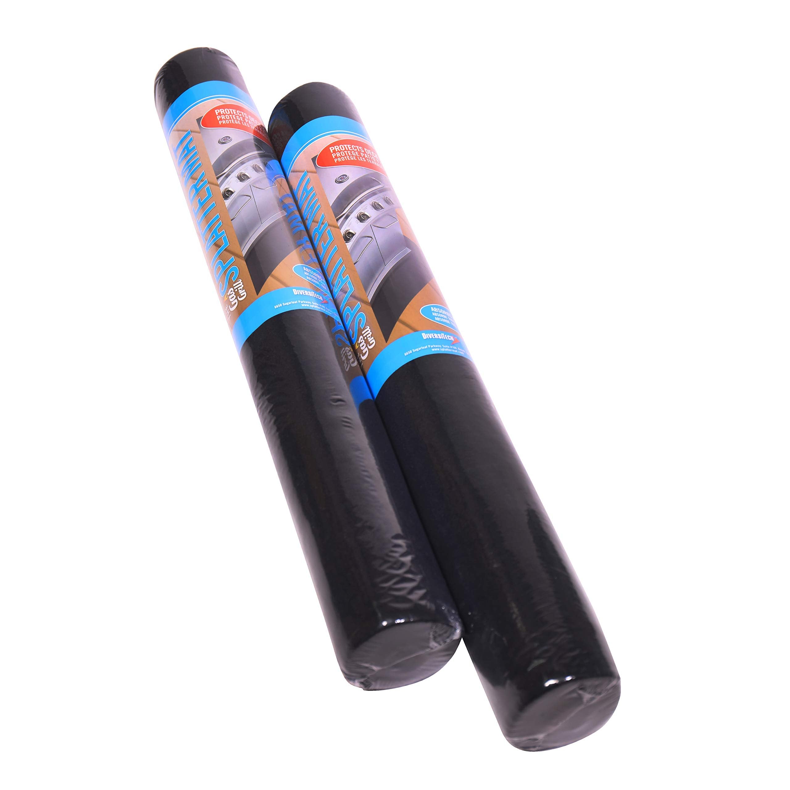 Diversitech Outdoor Gas Grill BBQ Floor Mat 48" x 30" - Absorbant Protection for Decks & Patios, Black