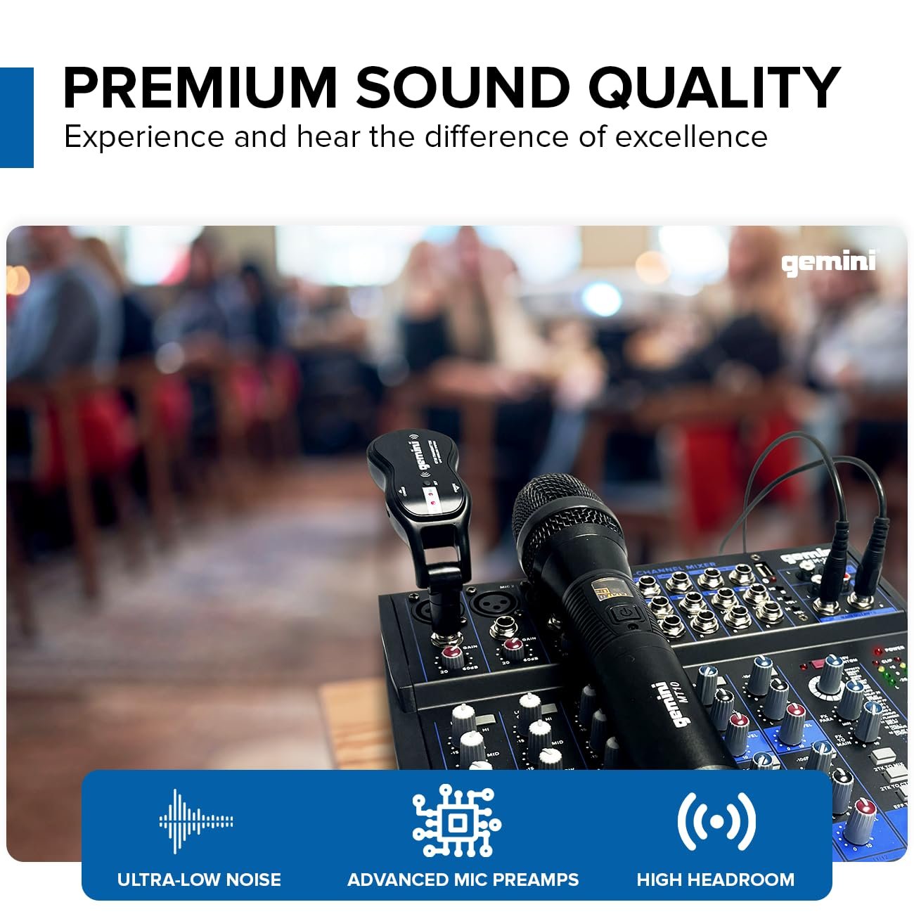 Gemini Sound GEM-12USB | 12-Channel Professional Bluetooth Audio Mixer with On-Board Multi-FX, USB MP3 Playback, and High-Quality Preamps for Dynamic Live Sound Mixing