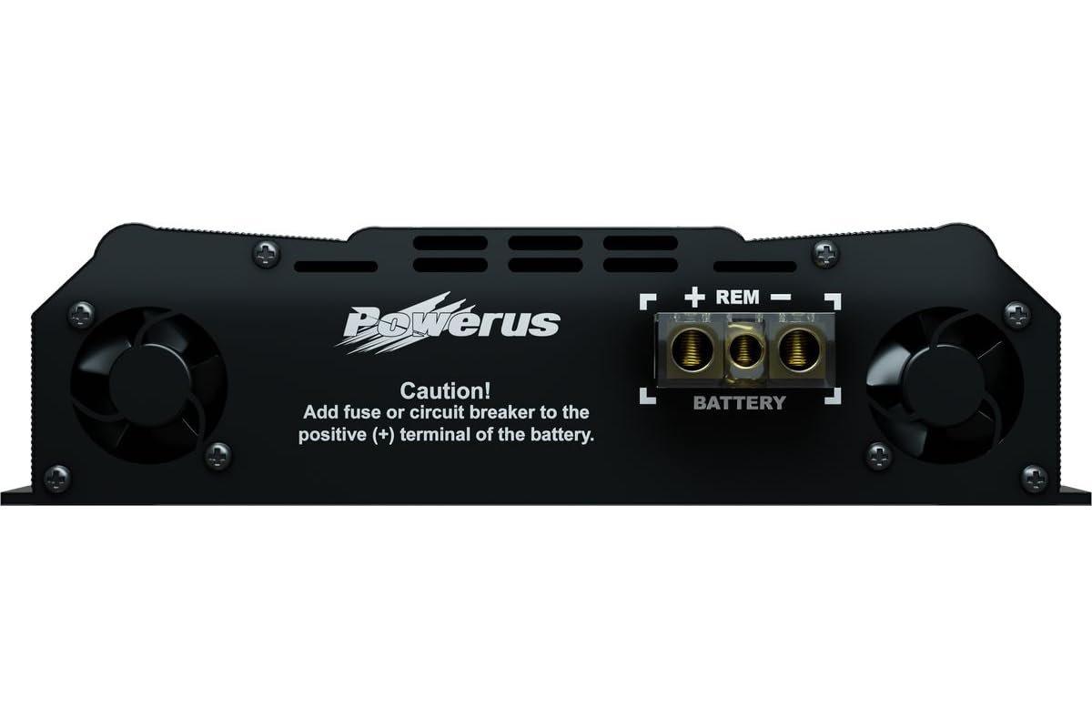 POWERUS2500.2 Car Amplifier Class D 2-Ohm 2500 Watts RMS Mono Amp Speaker Automatic Audio Limiter Advanced Protection Circuits - PW2500