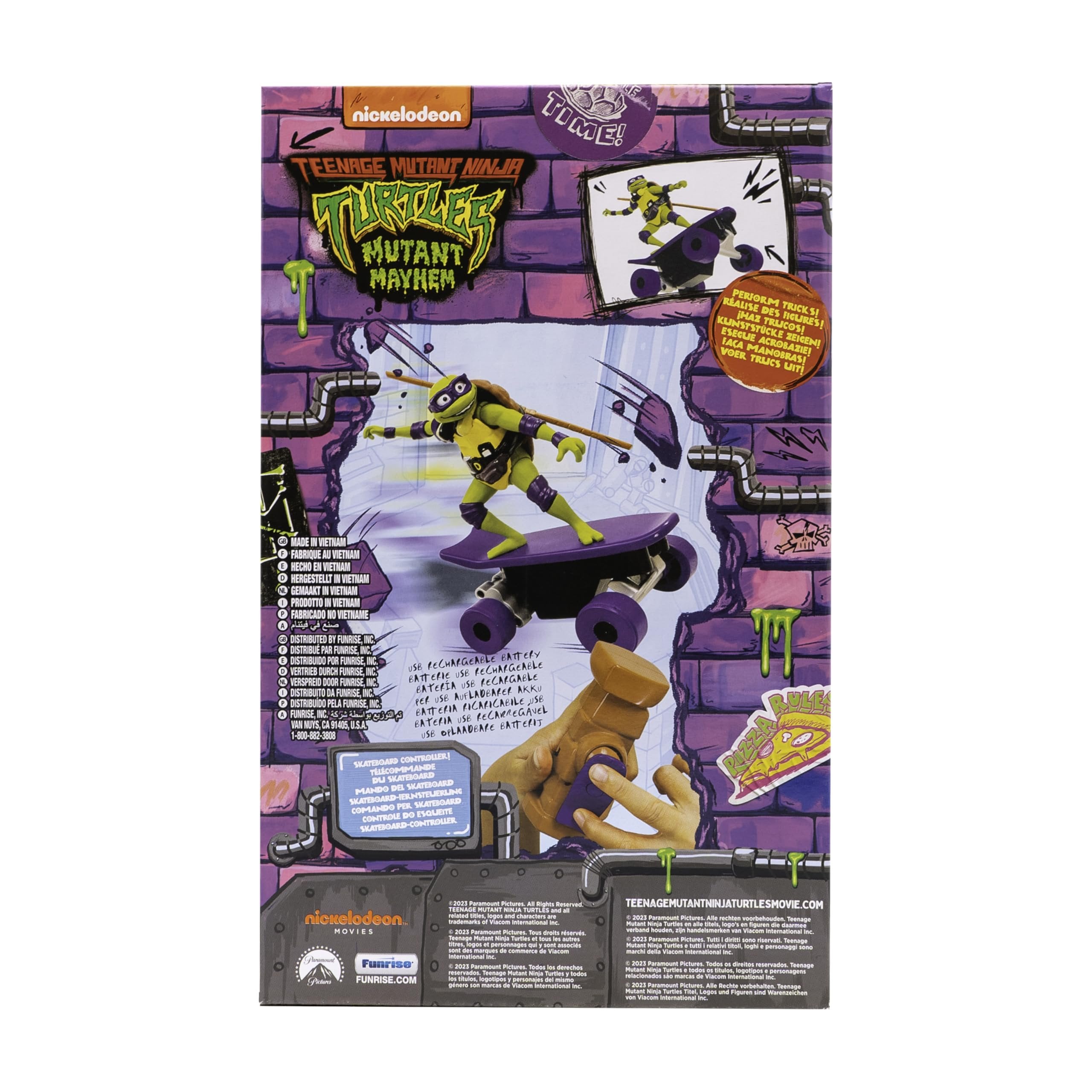 Teenage Mutant Ninja Turtles Toy, Donatello Half Pipe RC Skate Vehicle, Mutant Mayhem Remote Control TMNT Toy for Kids, Ages 3+