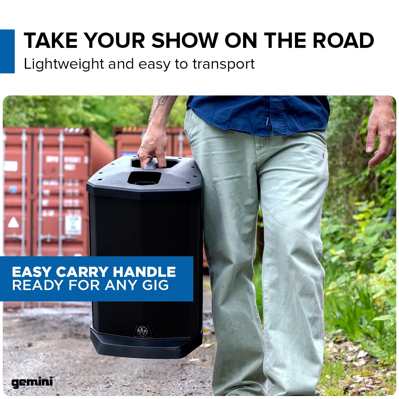 Gemini Sound WPX-2000 Active Column Line Array Speaker 1200W Peak Power Portable PA, Bluetooth, TWS Link, Adjustable Reverb, High-Fidelity Neodymium Drivers for DJs, Parties, Live Performances