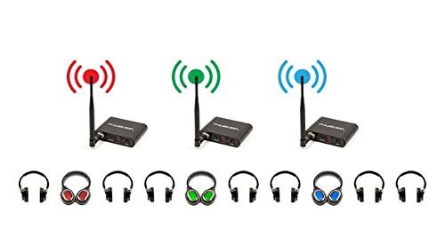 VocoPro - 3 SilentSymphony transmitters with 10 LED Headphones (Silent Disco 310), Standard
