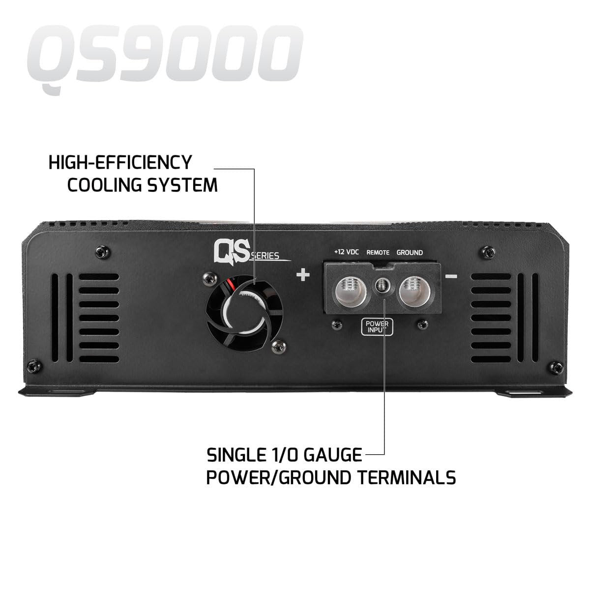 PRV Audio QS9000.1 QS Series Full Range Amplifier Compact 1 Channel Pro Loudspeakers Car Audio Amp 9000 Watts RMS at 1 Ohm