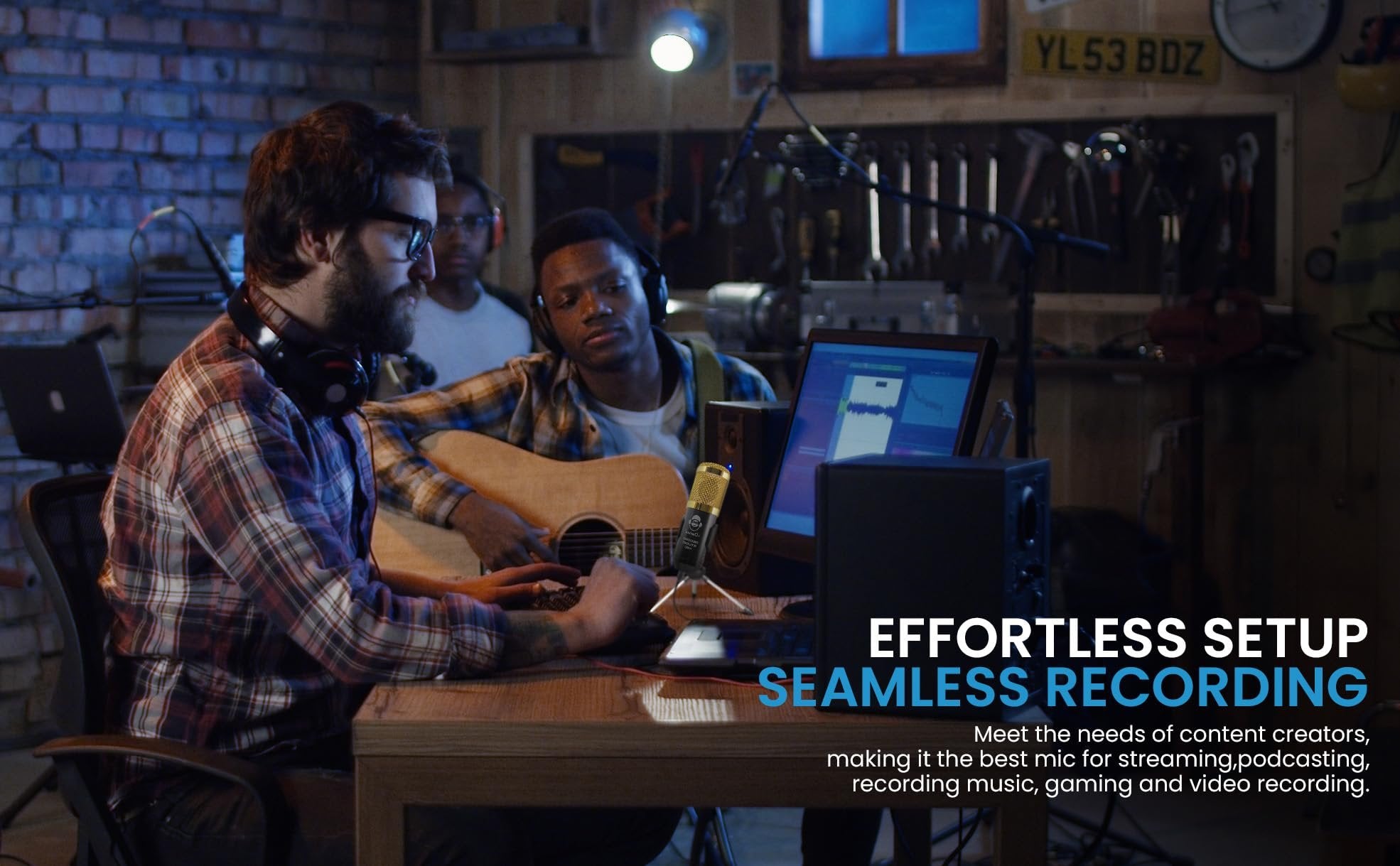 iDance Professional Vocal Transducer Condenser Microphone, Plug & Play Studio Recording Microphone for PC Computer, Gaming, Podcast, Broadcast Streaming, and YouTube, Multipurpose USB Condenser