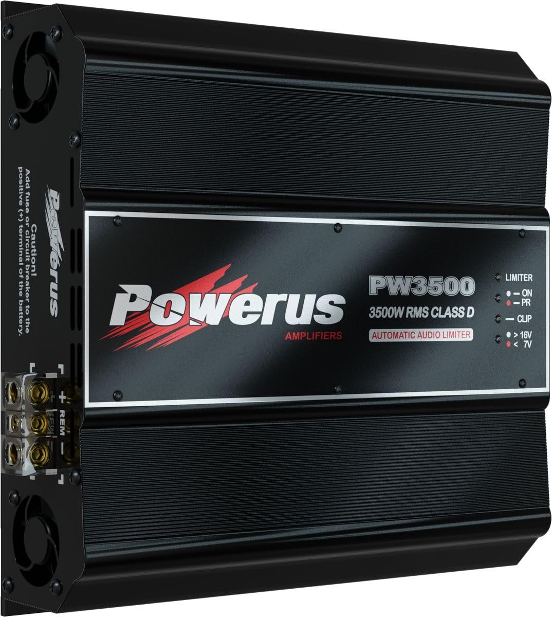 POWERUS3500.05 Car Amplifier Class D Half Ohm 3500 Watts RMS Automatic Audio Limiter Advanced Protection Circuits Mono Amp Speaker - PW3500