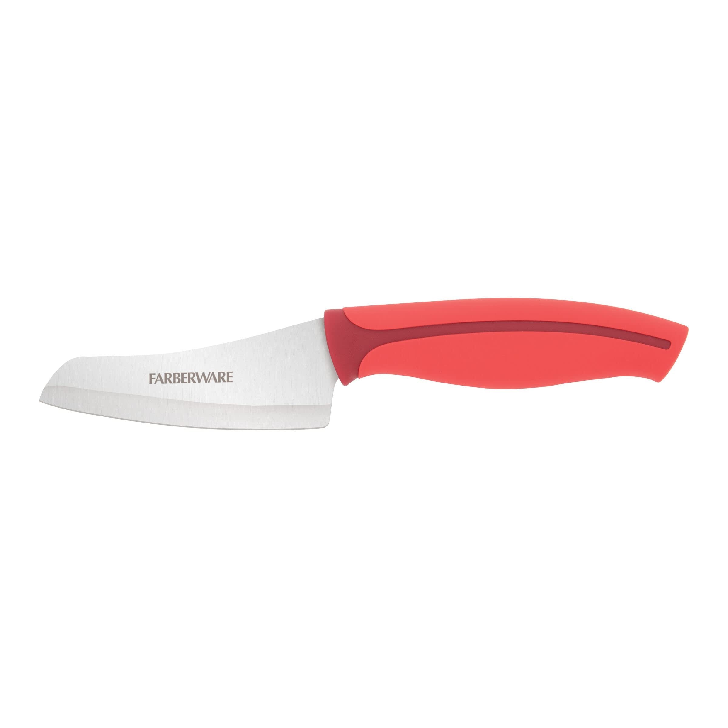 Farberware Precise Slice Santoku Parer Knife, 3.5 Inch, Red