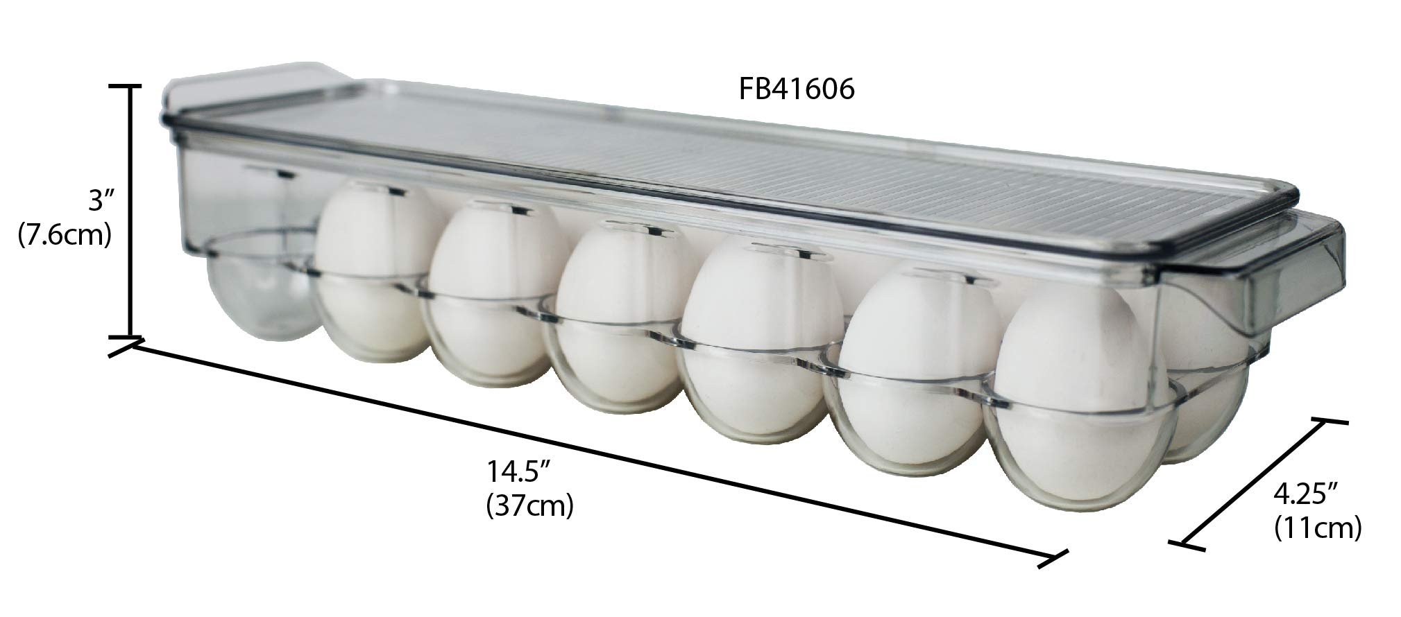 Home Basics Transparent Egg Holder with Clear Cover Durable Plastic Bin for Convenient Fridge and Pantry Organization | Ideal for Keeping Eggs Fresh and Neatly Organized