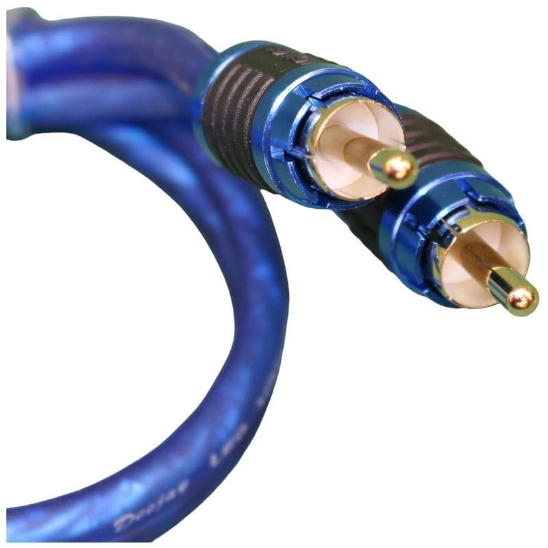 DEEJAY LED TBHRCA6MAJIMBE 6-feet RCA Audio Cable Stereo Male to Male Patch Cord Twisted Pair Construction & Metal Shielding Oxygen-Free Copper (OFC) for Home & Car Audio 2-Channel