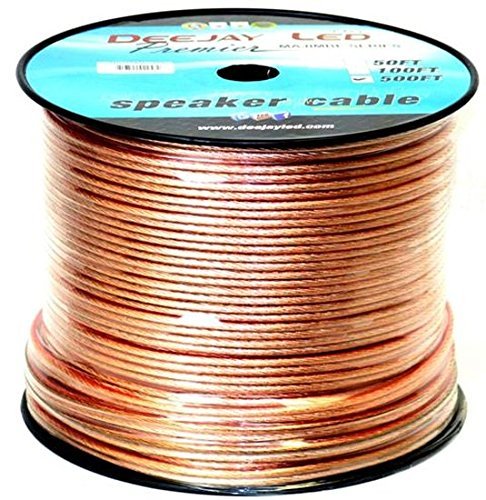Ultimate 500-Foot 2-Conductor 12 Gauge Stranded Thick Speaker Hook Up Cable for Connecting Audio Stereo to Amplifier, Surround Sound System, TV Home Theater and Car Stereo DEEJAY LED TBH12AWG500