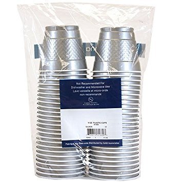 Hanna K. Signature Collection Cups-9oz | Silver | Pack of 50 Plastic Cup, 50 Count (Pack of 1)