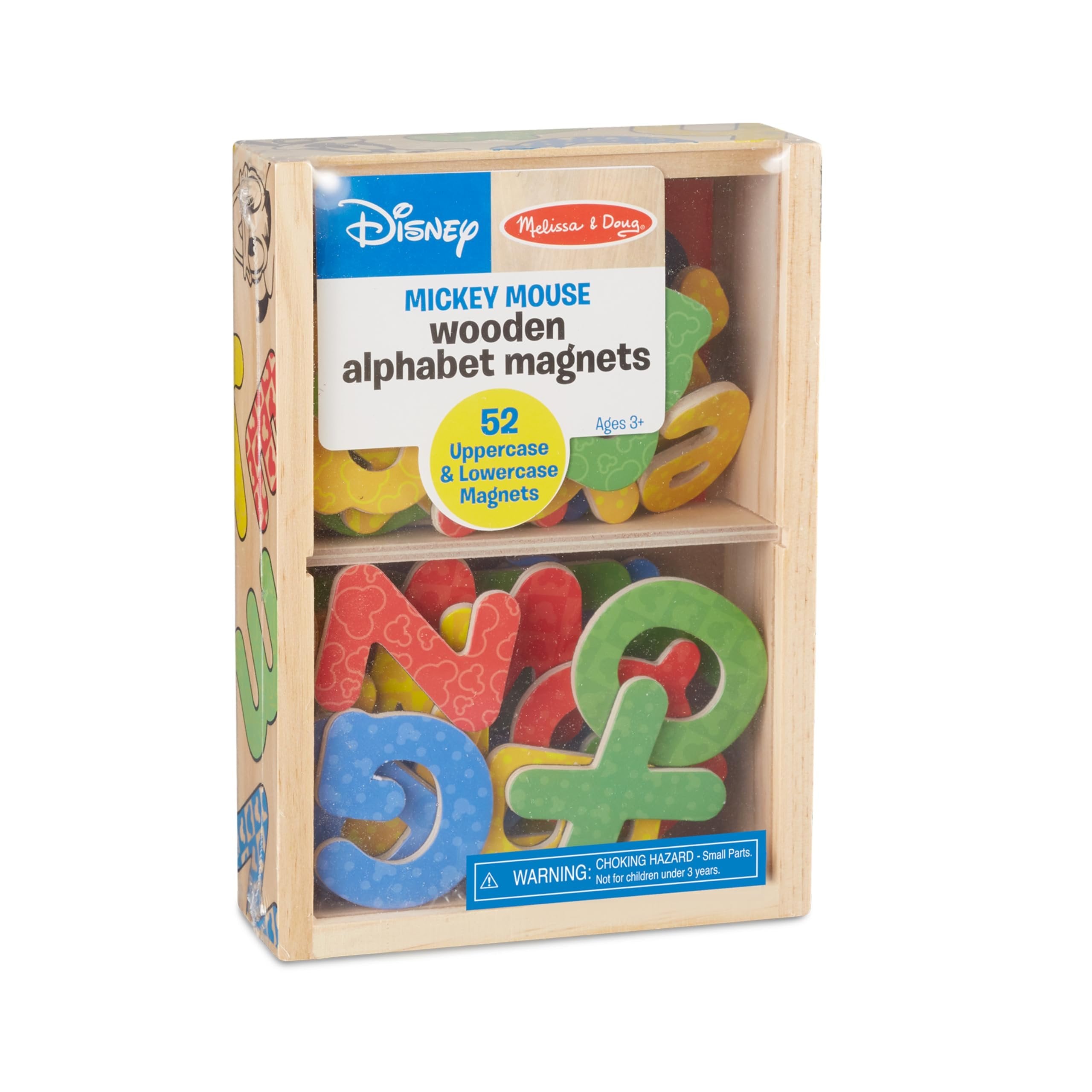 Melissa & Doug Disney Mickey and Friends Wooden Alphabet Magnets - 52 Uppercase and Lowercase Letters