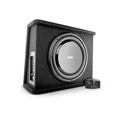 DS18 SB10A 10" Shallow Subwoofer Enclosure with Built in Amplifier – Car Audio All in One Amplifier and Subwoofer Bass Package 700 Watts Power – Great Stealth Car Subwoofer in Box with Amp