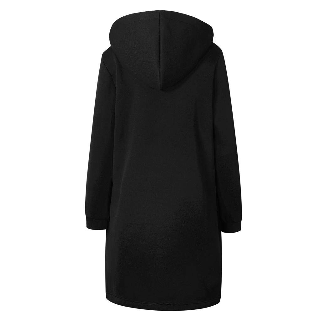 Women Warm Zipper Open Winter Hoodies Sweatshirt Long Coat Jacket Tops Outwear