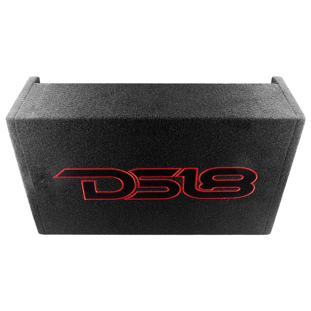 DS18 EN-DF10A 10" Amplified Thin Shallow Down-Firing Subwoofer Enclosure 500 Watts - Powered Subwoofer Box Compact Sealed Design for Car & Trucks