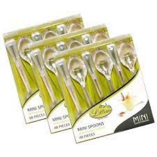 Lillian Tablesettings Mini Spoon | Clear | Pack of 48 Plastic Serve-ware, 48 Count (Spoons)