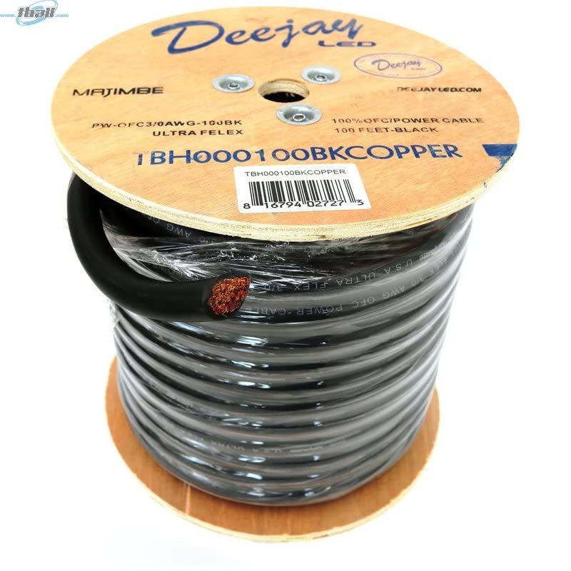 DEEJAY LED TBH000100BKCOPPE DEEJAYLED 3 Zero Gauge 100 FT Black