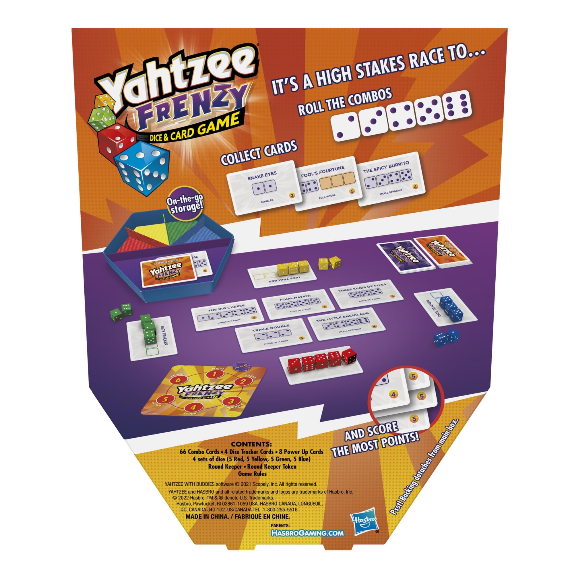 Hasbro Gaming Yahtzee Frenzy Dice & Card Game, Fast-Paced Dice Game, Card Games for Families and Kids, Easy to Learn Family Games, for 2 to 4 Players, Ages 8 and Up