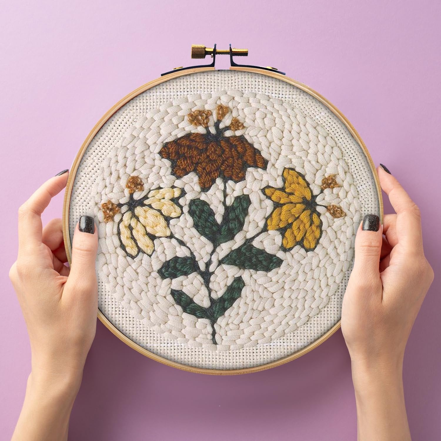 Leisure Arts Mini Maker Punch Needle Kit, Yellow