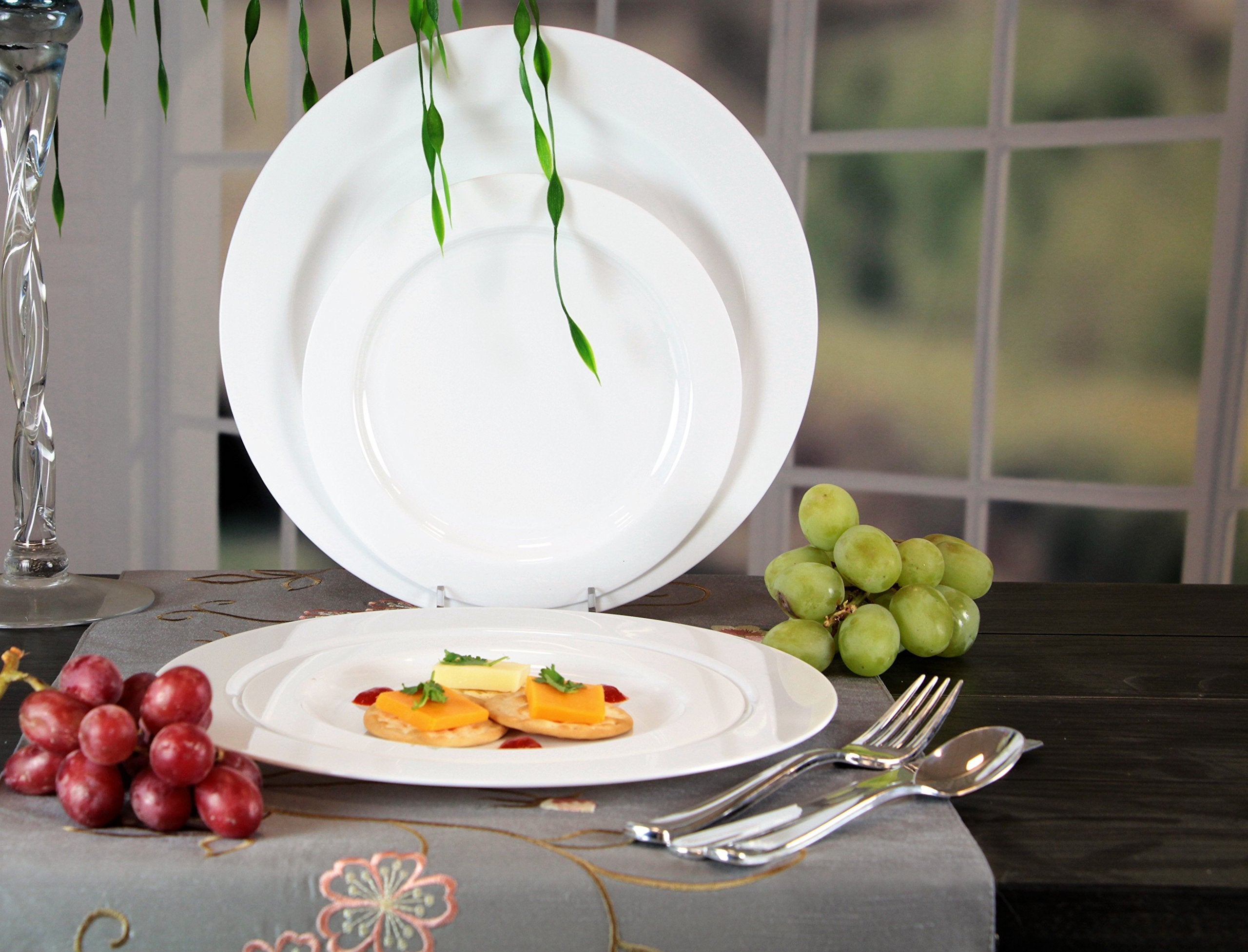 Plastic Cutlery Silverware Extra Heavyweight Disposable Flatware, Full Size Plastic Cutlery Like Silver Combo Pack